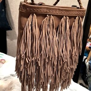 Sam Edelman Fringe Crossbody, Braided Strap, external pocket, see pics.